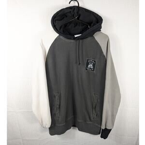 Teddy Fresh M Black Gray Beige Colorblock Hoodie Sweatshirt Streetwear Bear Logo